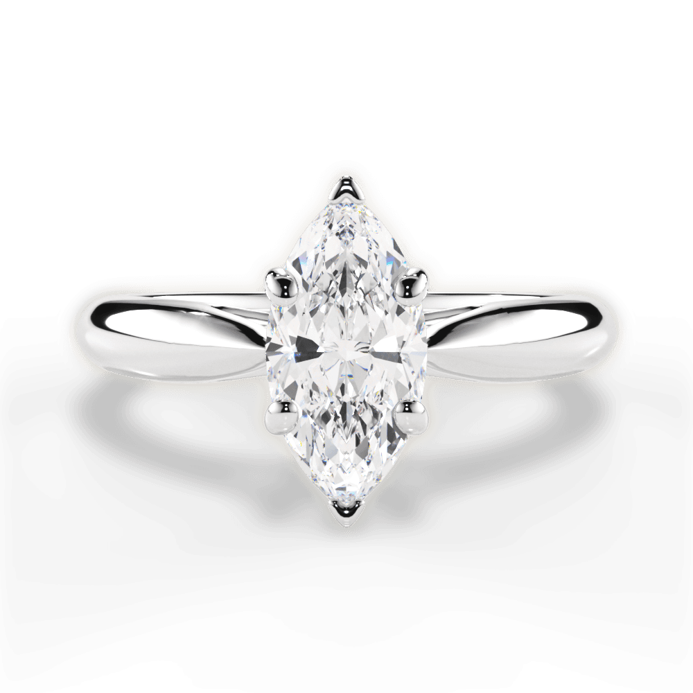Amy Marquise Cut Lab Grown Diamond 14Kt White Gold Engagement Ring