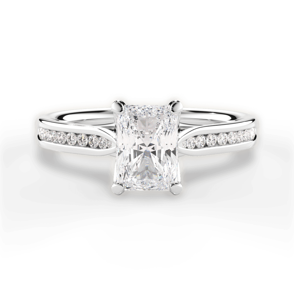 Elena Radiant Cut Lab Grown Diamond Platinum Engagement Ring