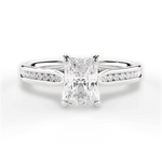 Elena Radiant Cut Lab Grown Diamond 18Kt White Gold Engagement Ring