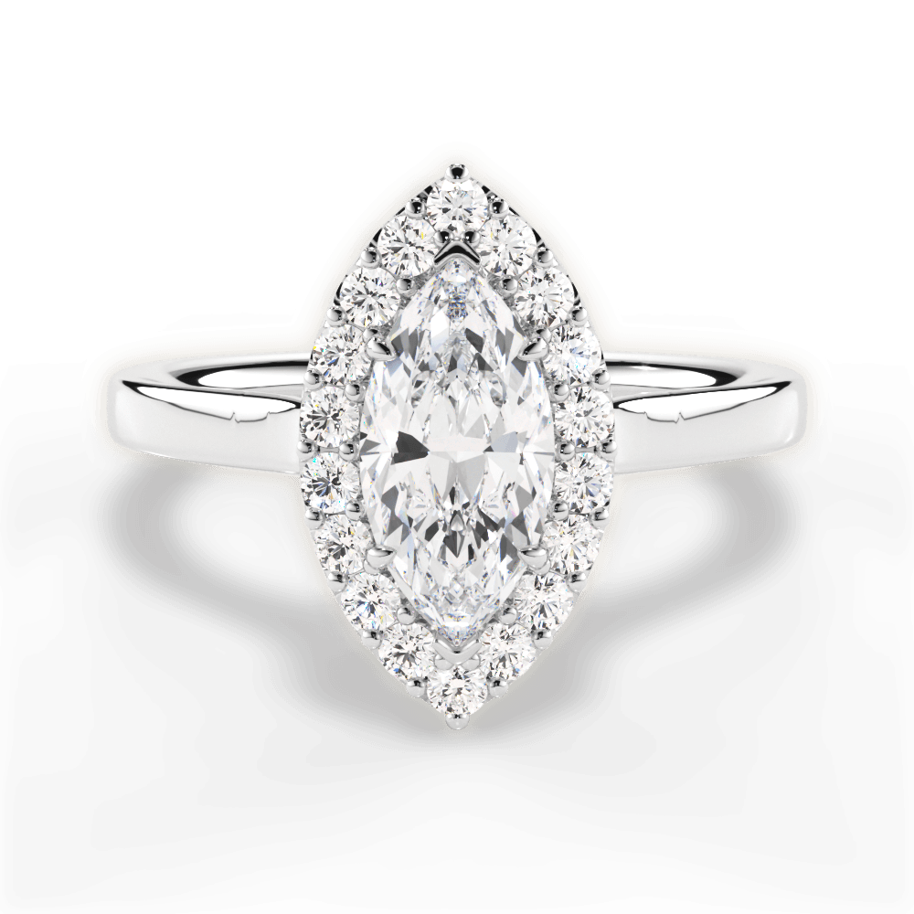 Fiona Marquise Cut Lab Grown Diamond Platinum Engagement Ring