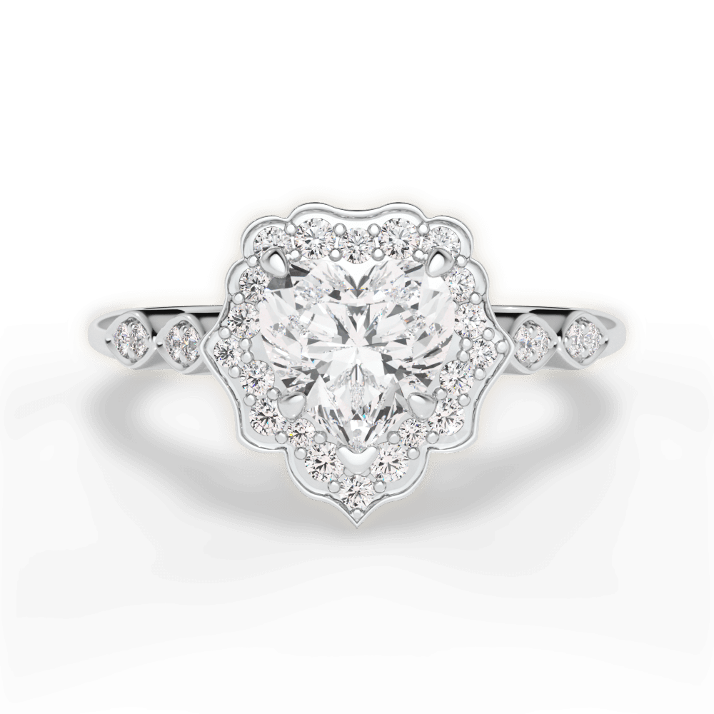 Julie Heart Cut Lab Grown Diamond 18Kt White Gold Engagement Ring