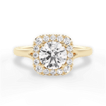 Geneva Round Cut Lab Grown Diamond 18Kt Yellow Gold Engagement Ring