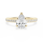 Janice Pear Cut Lab Grown Diamond 18Kt Yellow Gold Engagement Ring