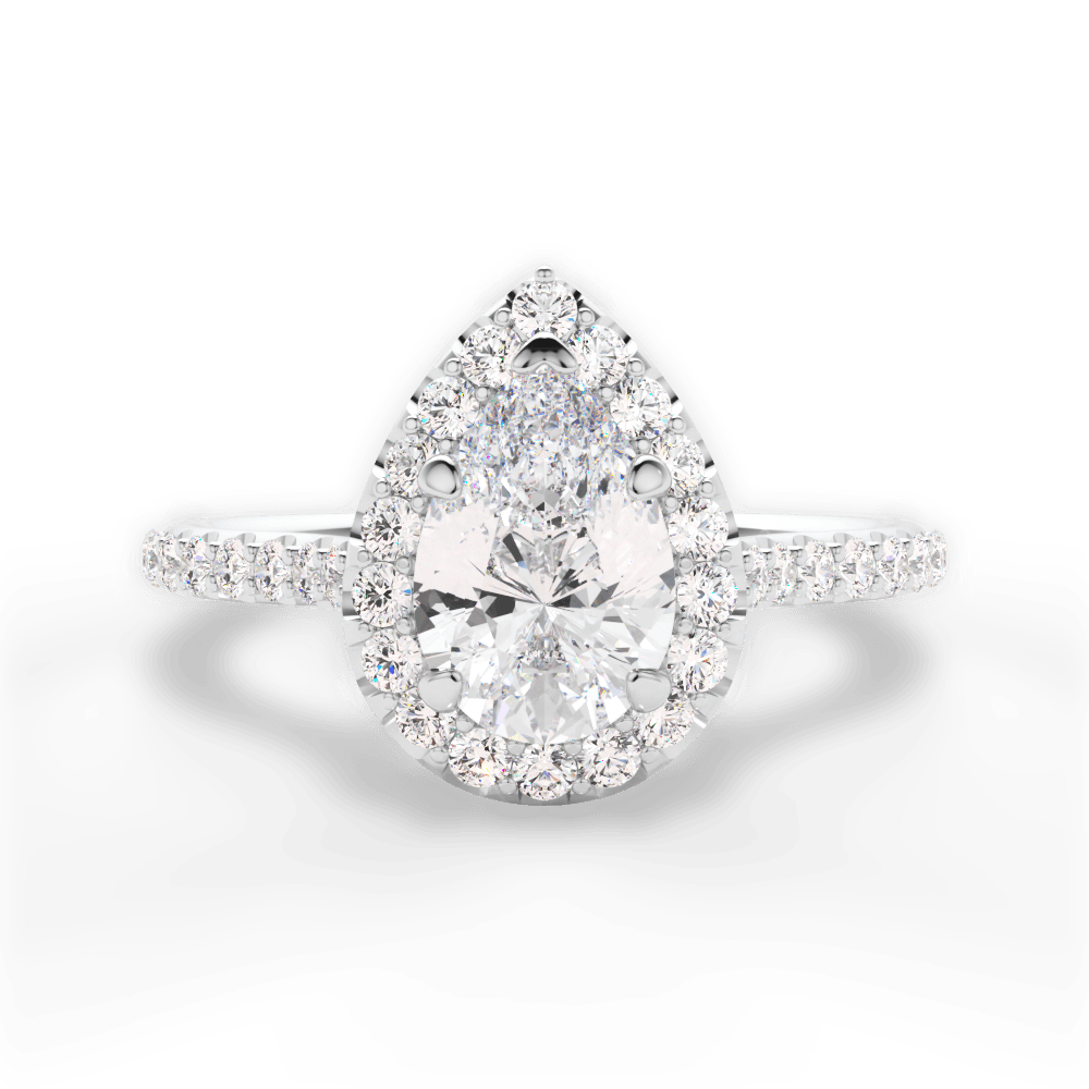 Leah Pear Cut Lab Grown Diamond Platinum Engagement Ring