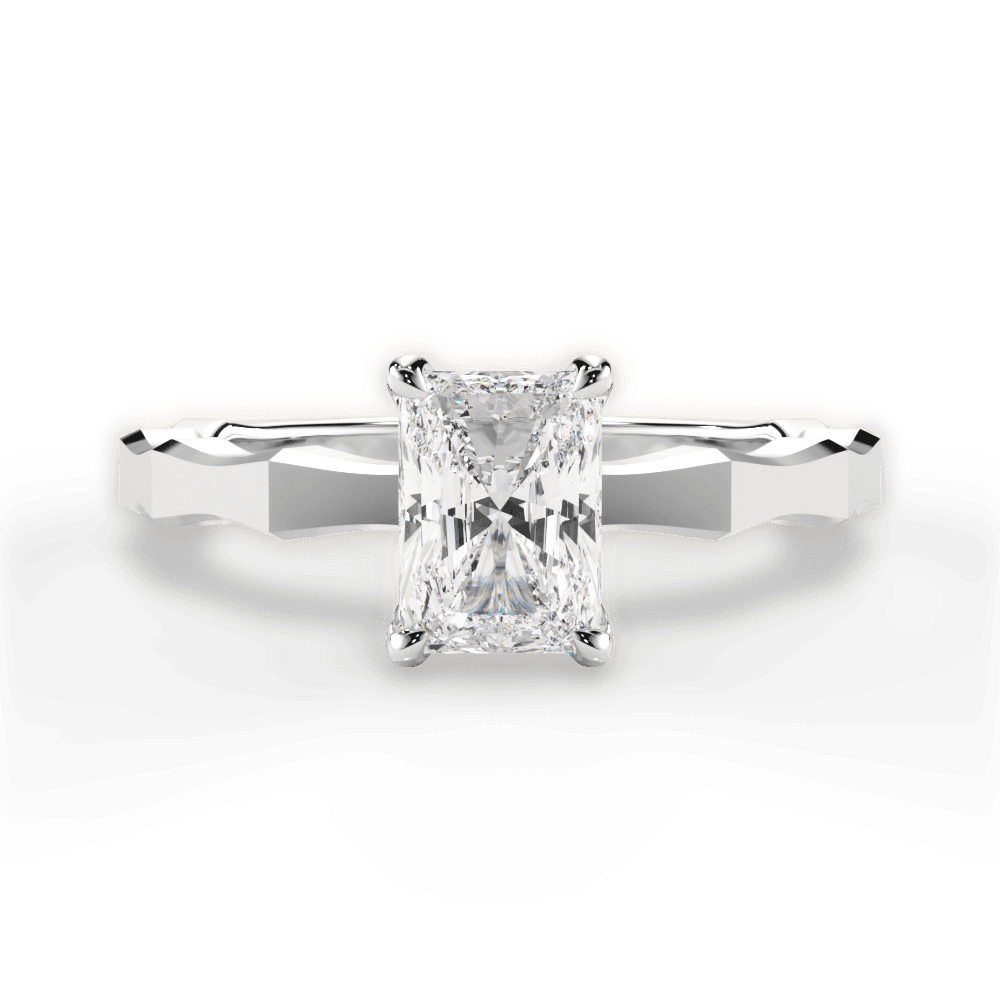 Aaliyah Radiant Cut Lab Grown Diamond 18Kt White Gold Engagement Ring