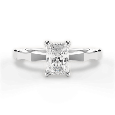 Radiant lab diamond engagement ring