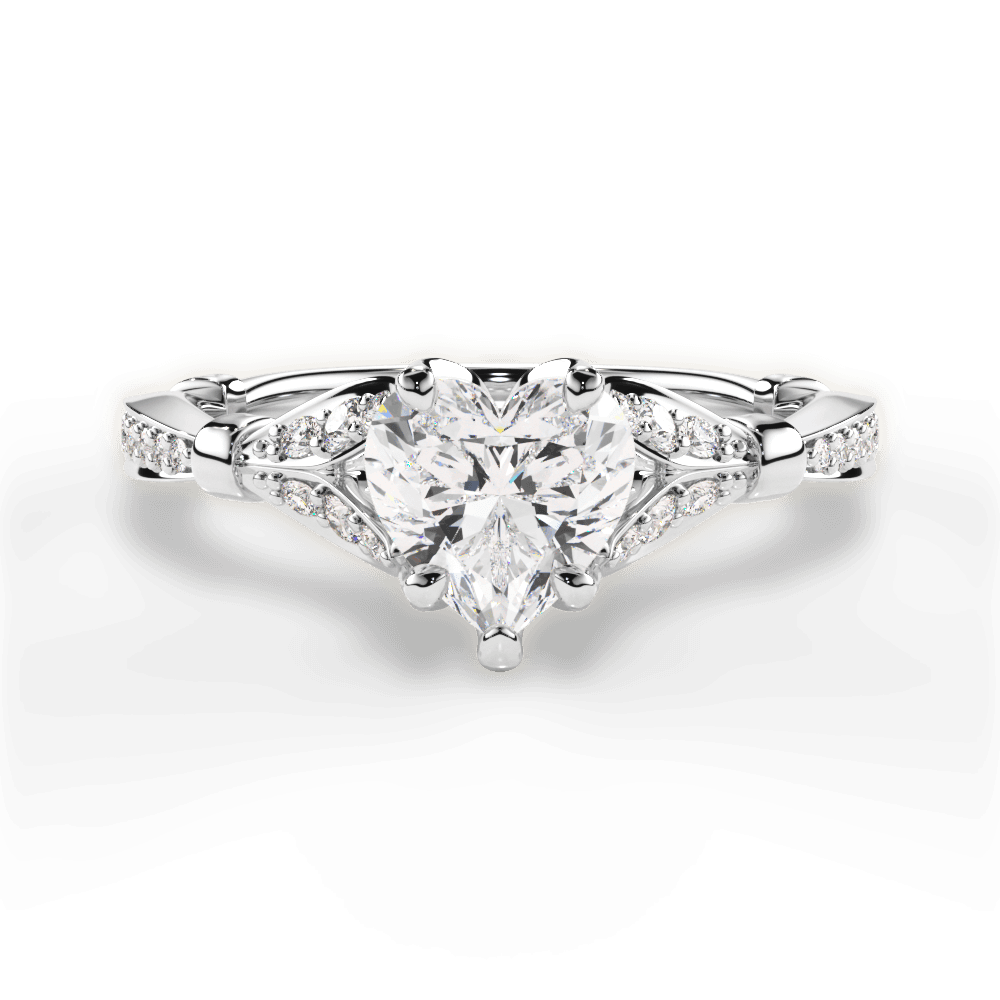 Geraldine Heart Cut Lab Grown Diamond 18Kt White Gold Engagement Ring
