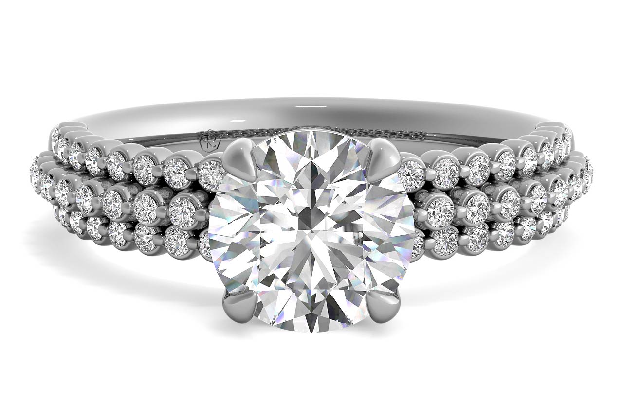 Hailey Round Cut Lab Grown Diamond 18Kt White Gold Engagement Ring