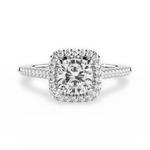 Jeanne Cushion Cut Lab Grown Diamond Platinum Engagement Ring