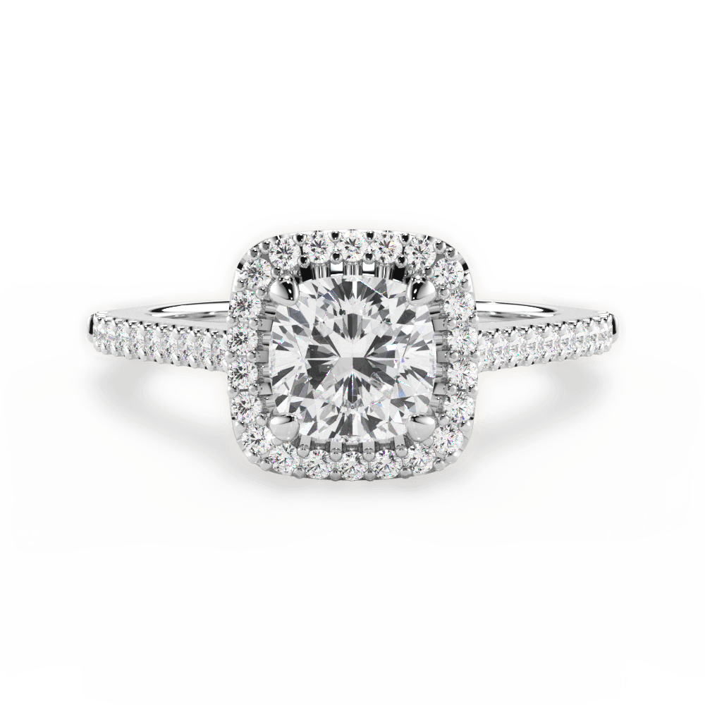 Jeanne Cushion Cut Lab Grown Diamond Platinum Engagement Ring