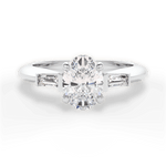 Emily Oval Cut Lab Grown Diamond 14Kt White Gold Engagement Ring