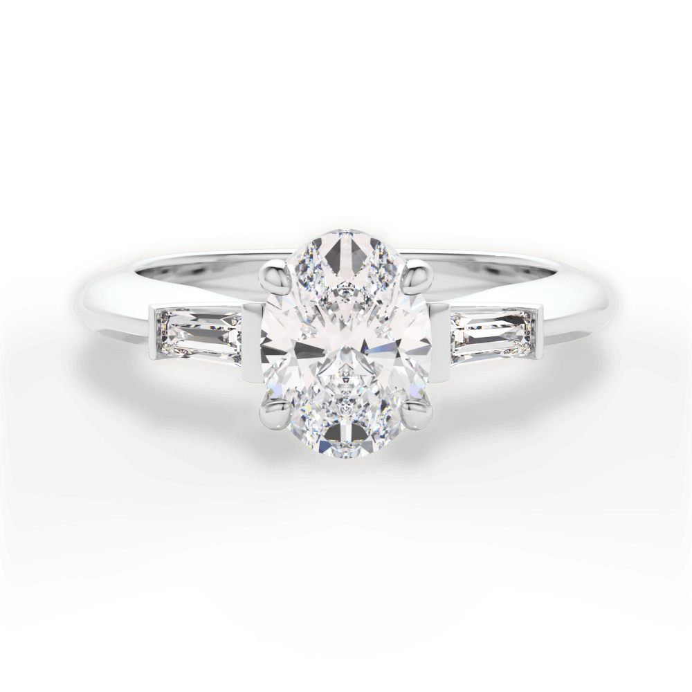 Emily Oval Cut Lab Grown Diamond Platinum Engagement Ring