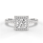 Joanne Princess Cut Lab Grown Diamond 14Kt White Gold Engagement Ring
