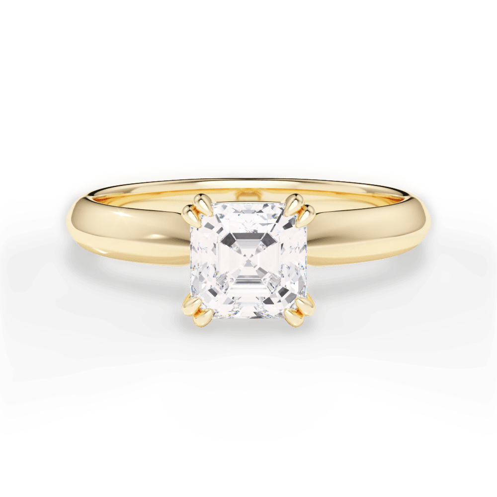 Claudia Asscher Cut Lab Grown Diamond 18Kt Yellow Gold Engagement Ring
