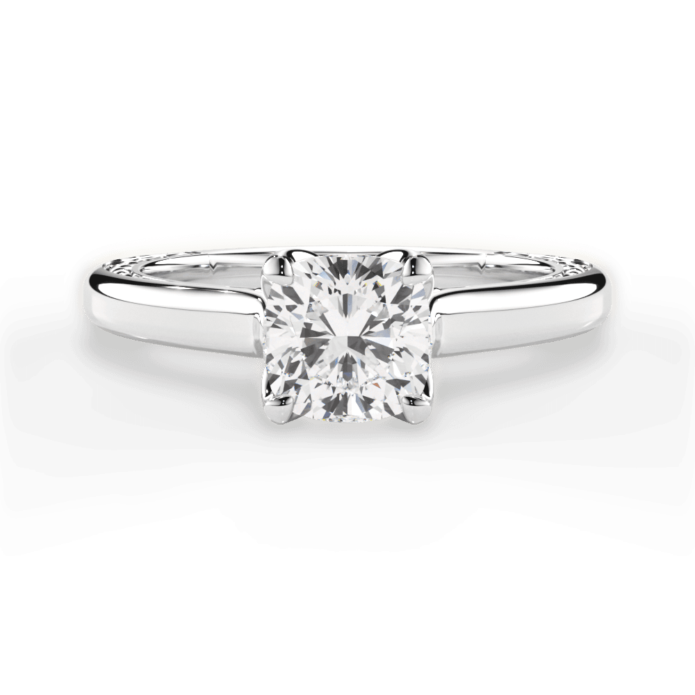 Carrie Cushion Cut Lab Grown Diamond Platinum Engagement Ring