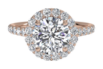 Leah Round Cut Lab Grown Diamond 18Kt Rose Gold Engagement Ring