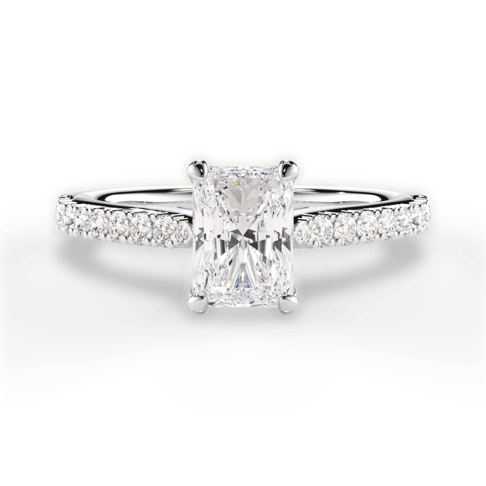 Frances Radiant Cut Lab Grown Diamond Platinum Engagement Ring