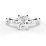 Frances Radiant Cut Lab Grown Diamond 14Kt White Gold Engagement Ring