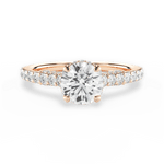 Laura Round Cut Lab Grown Diamond 18Kt Rose Gold Engagement Ring