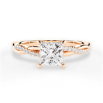 Charlotte Princess Cut Lab Grown Diamond 18Kt Rose Gold Engagement Ring