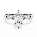 Edith Marquise Cut Lab Grown Diamond 18Kt White Gold Engagement Ring