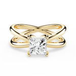 Ada Princess Cut Lab Grown Diamond 18Kt Yellow Gold Engagement Ring