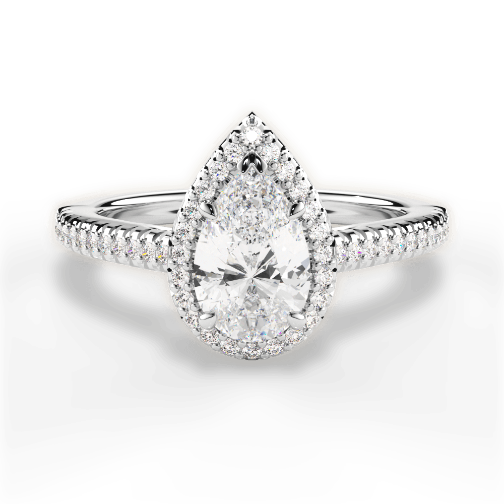 Jenny Pear Cut Lab Grown Diamond 14Kt White Gold Engagement Ring