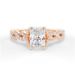 Justine Radiant Cut Lab Grown Diamond 18Kt Rose Gold Engagement Ring