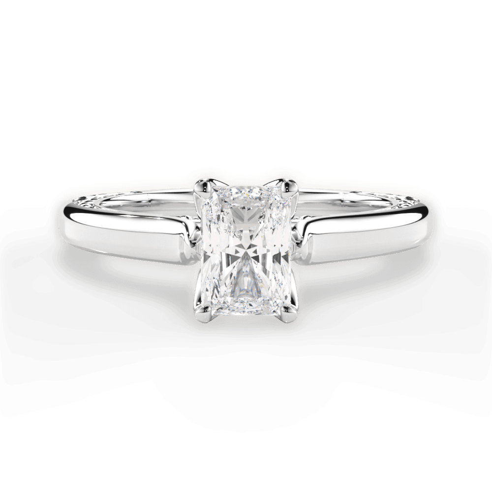 Carrie Radiant Cut Lab Grown Diamond 18Kt White Gold Engagement Ring