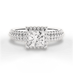 Jocelyn Princess Cut Lab Grown Diamond 14Kt White Gold Engagement Ring