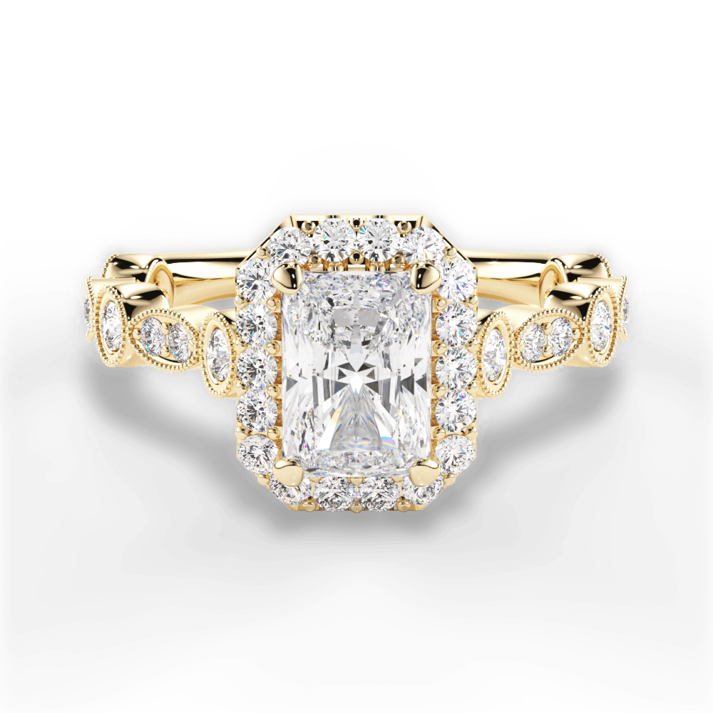 Irene Radiant Cut Lab Grown Diamond 18Kt Yellow Gold Engagement Ring