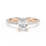 Kristen Radiant Cut Lab Grown Diamond 18Kt Rose Gold Engagement Ring
