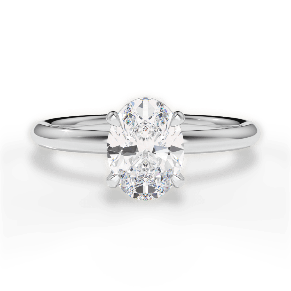 Brenda Oval Cut Lab Grown Diamond Platinum Engagement Ring