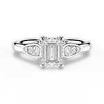Cecilia Emerald Cut Lab Grown Diamond 14Kt White Gold Engagement Ring