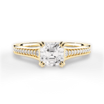 Delia Asscher Cut Lab Grown Diamond 18Kt Yellow Gold Engagement Ring