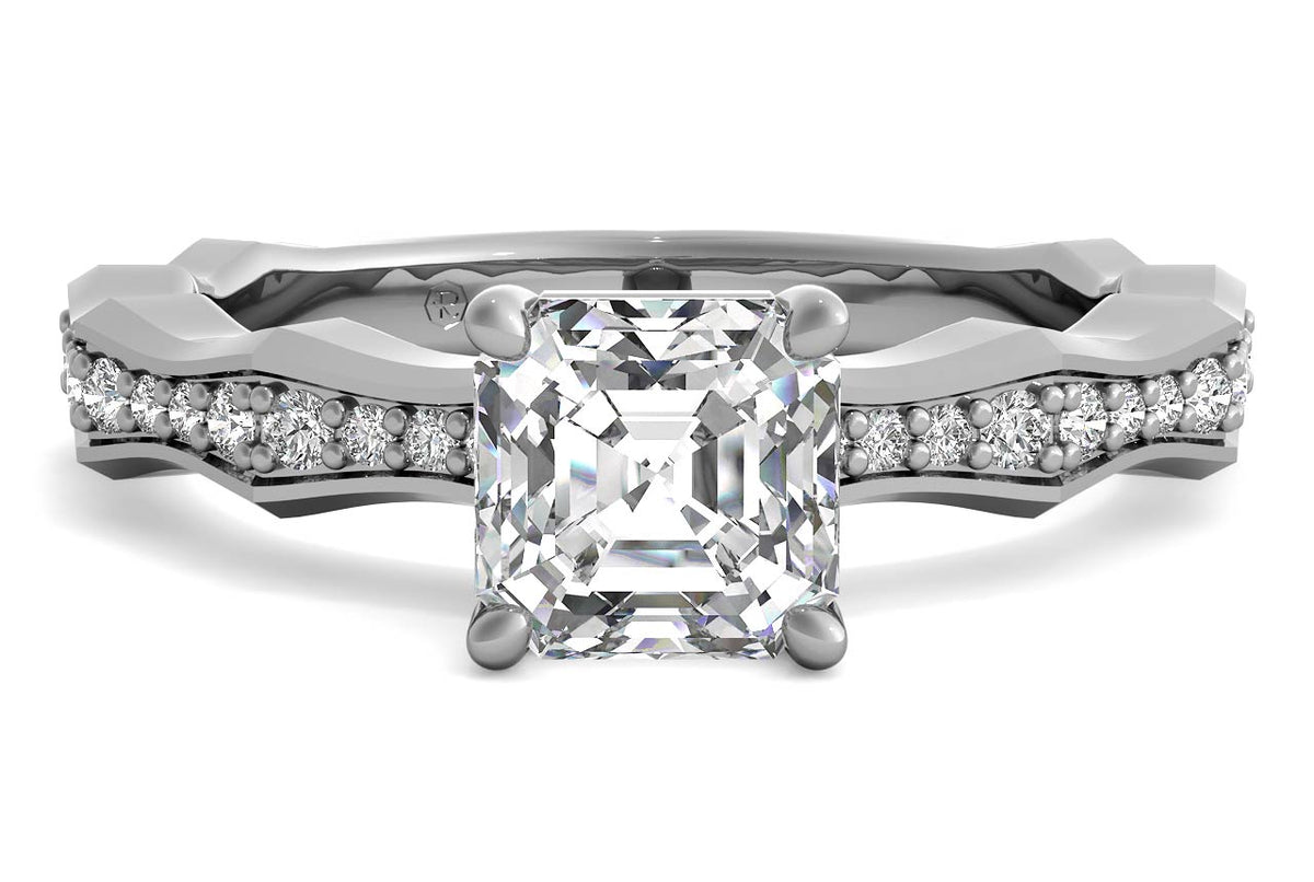 Wendy asscher lab diamond engagement ring in platinum