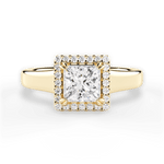 Jasmin Princess Cut Lab Grown Diamond 18Kt Yellow Gold Engagement Ring