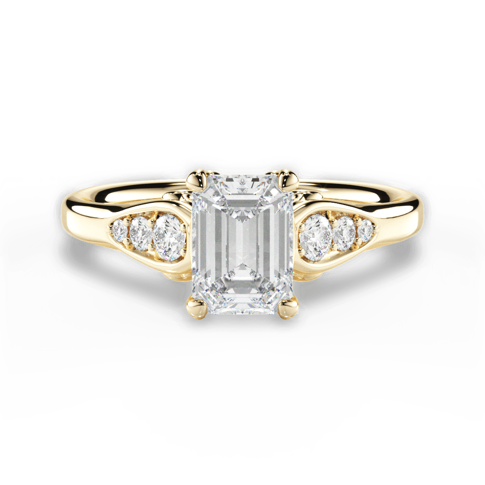 Cecilia Emerald Cut Lab Grown Diamond 18Kt Yellow Gold Engagement Ring