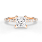Madeline Princess Cut Lab Grown Diamond 18Kt Rose Gold Engagement Ring