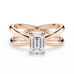 Ada Emerald Cut Lab Grown Diamond 18Kt Rose Gold Engagement Ring