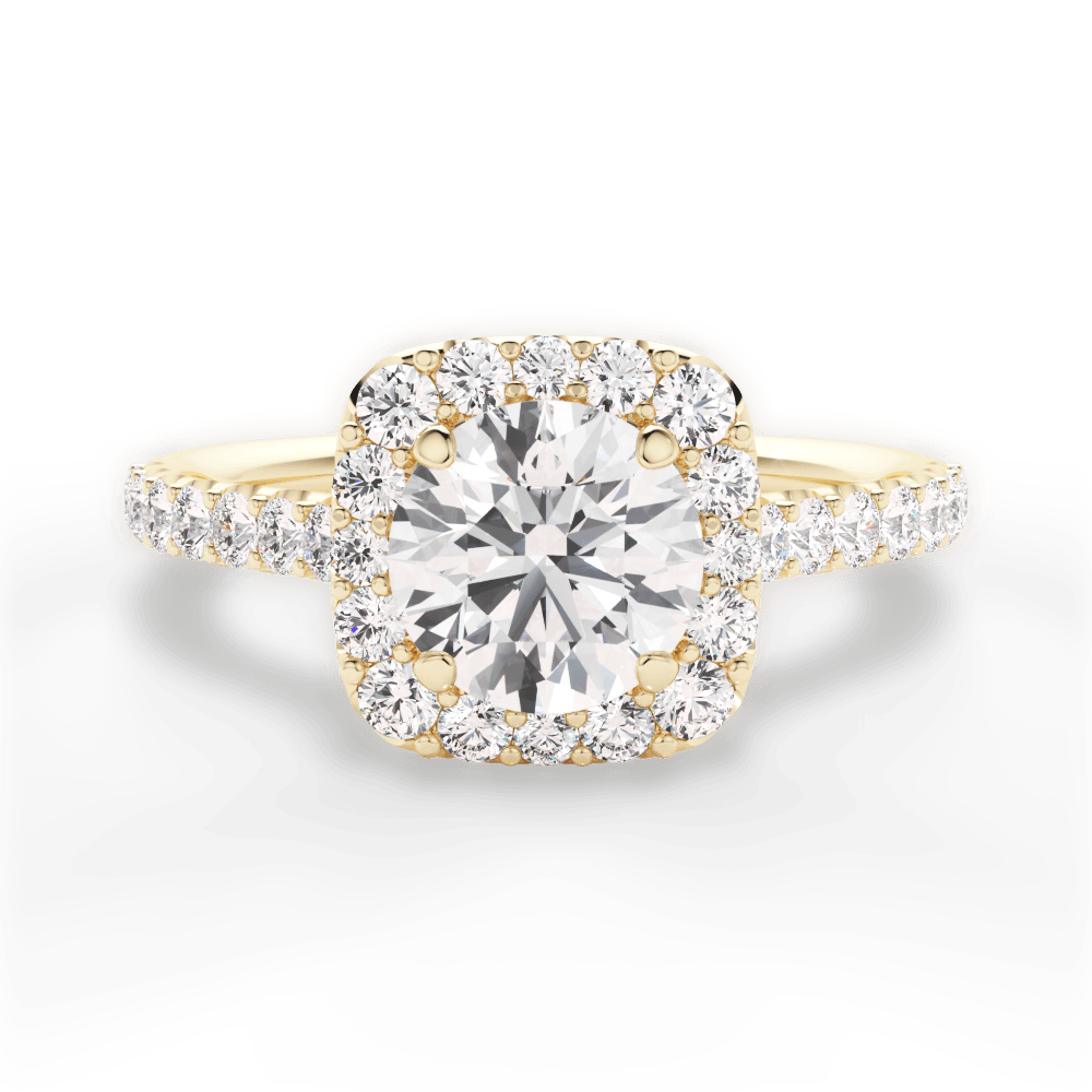 Ingrid Round Cut Lab Grown Diamond 18Kt Yellow Gold Engagement Ring
