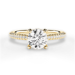 Helen Round Cut Lab Grown Diamond 18Kt Yellow Gold Engagement Ring