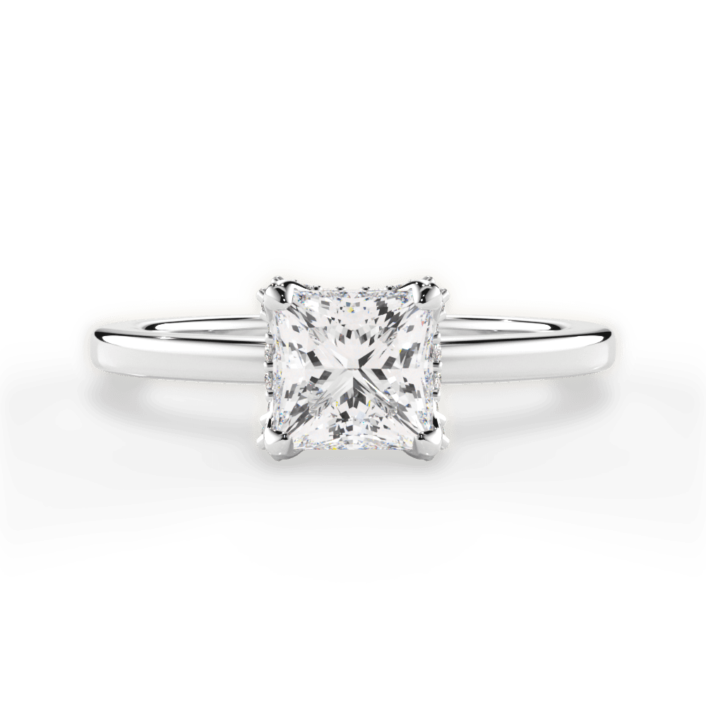 Gemma Princess Cut Lab Grown Diamond 14Kt White Gold Engagement Ring