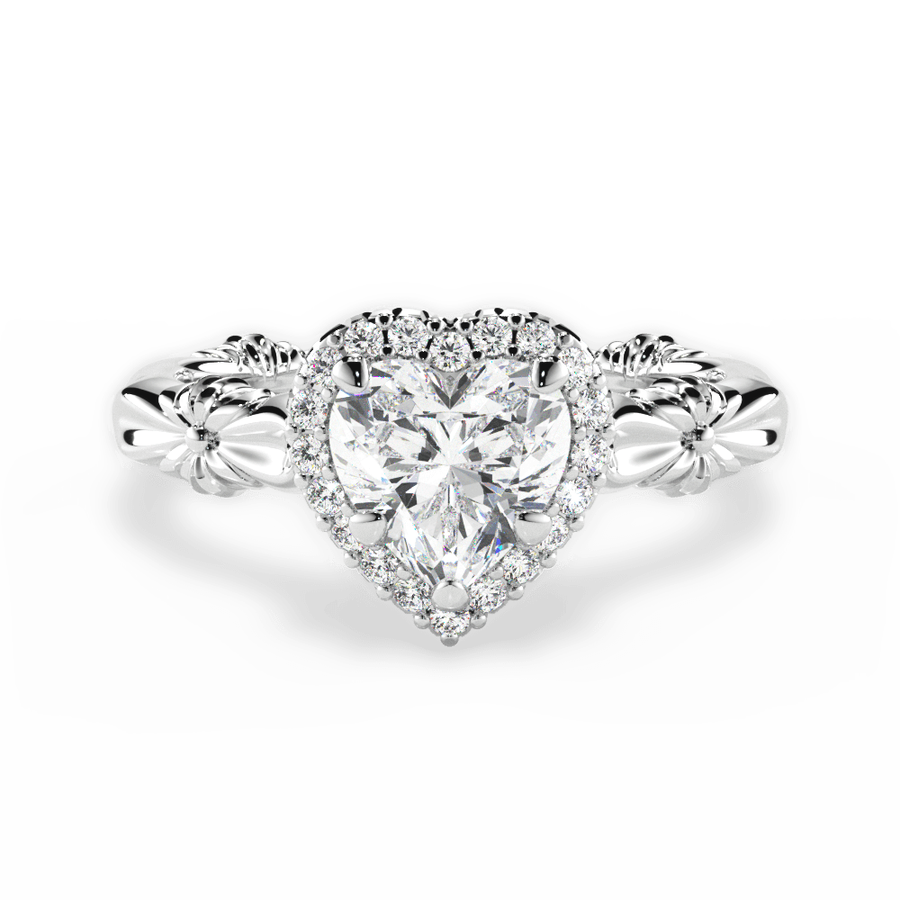 Erica Heart Cut Lab Grown Diamond 18Kt White Gold Engagement Ring