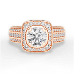 Madison Round Cut Lab Grown Diamond 18Kt Rose Gold Engagement Ring