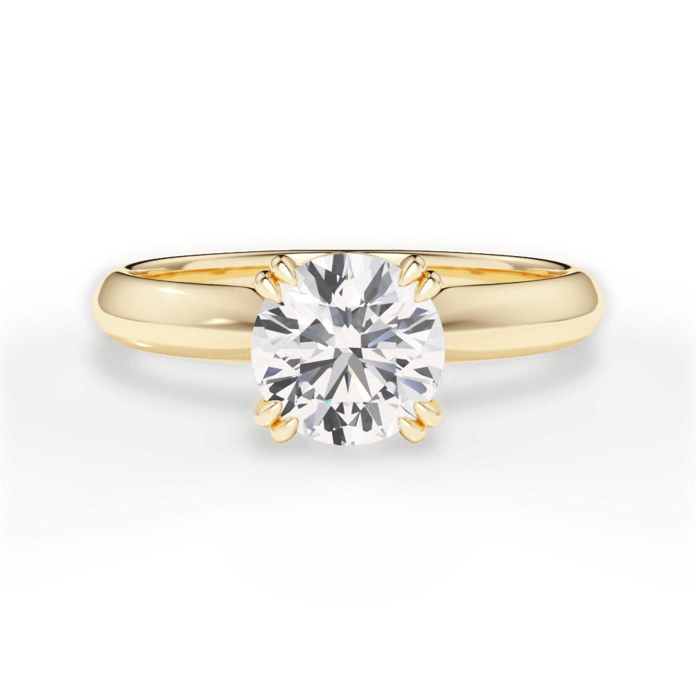 Claudia Round Cut Lab Grown Diamond 18Kt Yellow Gold Engagement Ring