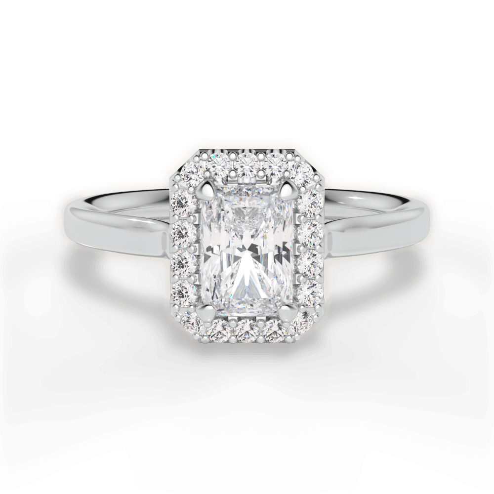 Fiona Radiant Cut Lab Grown Diamond 14Kt White Gold Engagement Ring