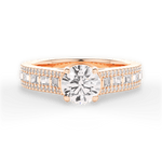 Lynn Round Cut Lab Grown Diamond 18Kt Rose Gold Engagement Ring