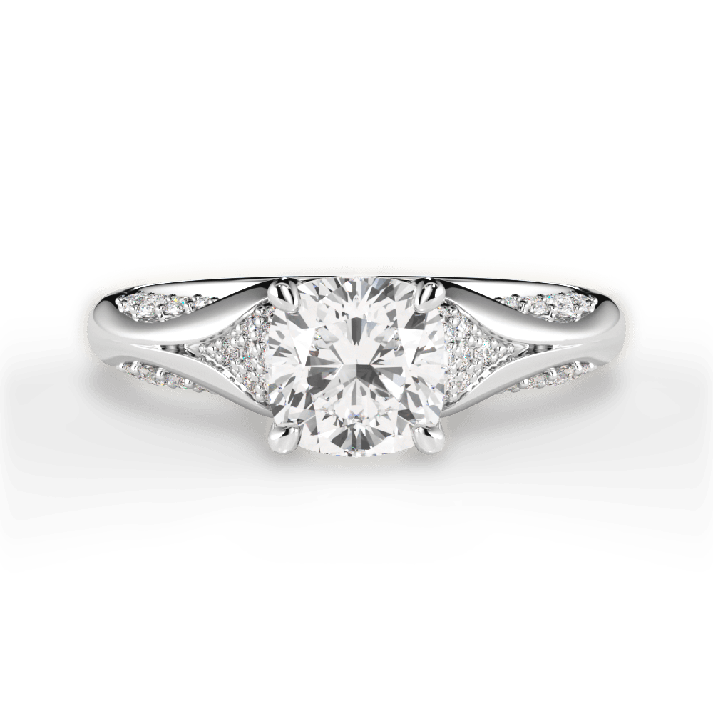 Isabel Cushion Cut Lab Grown Diamond 18Kt White Gold Engagement Ring