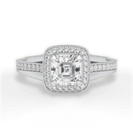 Lillian Asscher Cut Lab Grown Diamond 14Kt White Gold Engagement Ring